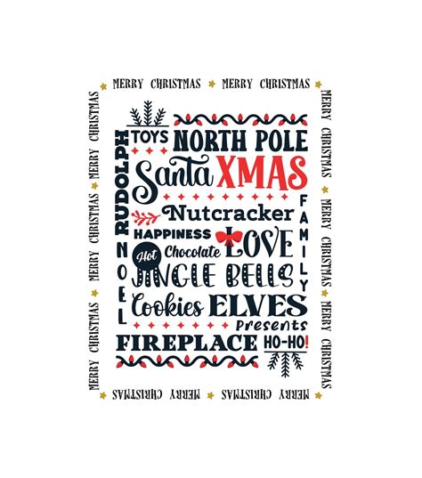 Christmas Word Art Svg Instant Download Digital File Santa Svg Hand ...