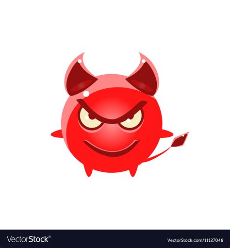 Devil evil round character emoji Royalty Free Vector Image