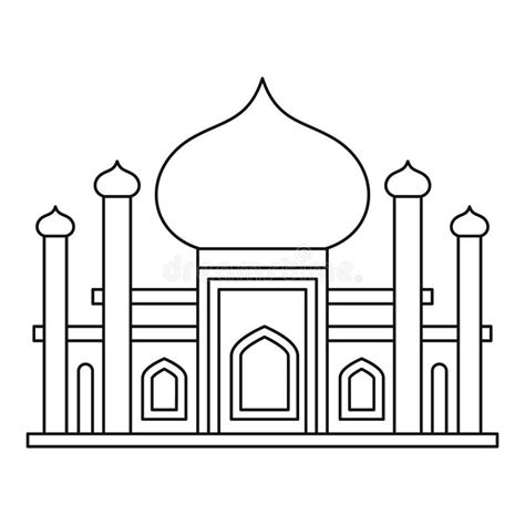 Mosque Icon in Outline Style Stock Vector - Illustration of oriental, muslim: 83336924