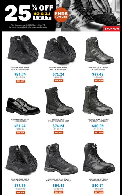 25% Off Original SWAT Boots - Today Only ($4.99 S/H over $125) | gun.deals