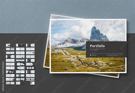 Landscape Portfolio Layout Stock Template | Adobe Stock