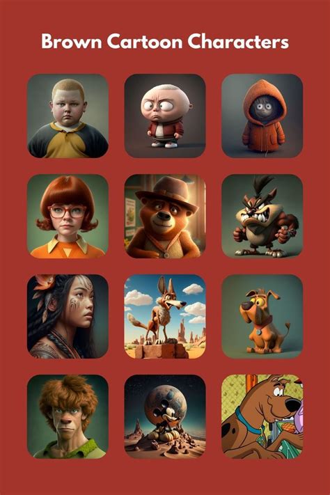 Brown Cartoon Characters | Cartoon characters, Cartoon, Character