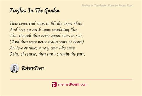 Fireflies In The Garden Poem by Robert Frost