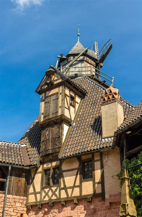 Windmill in Haut-Koenigsbourg Castle - Alsace Stock Photo - Image of ...