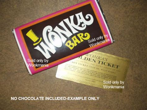 7 Oz. Sized Willy Wonka Chocolate Bar Wrapper & Golden Ticket - Etsy