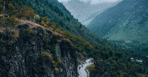 Aerial View of a Road in Mountains · Free Stock Photo