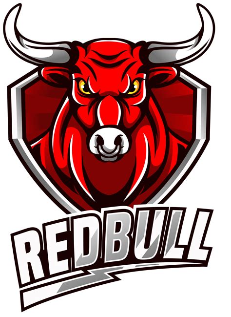 Red bull sport mascot logo design By Visink | TheHungryJPEG