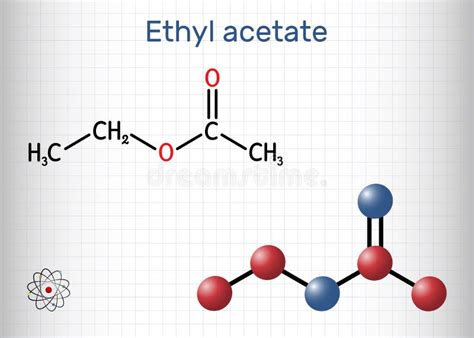 Ethyl Acetate, Ethyl Ethanoate, C4H8O2 Molecule. it is Acetate Ester Formed between Acetic Acid ...