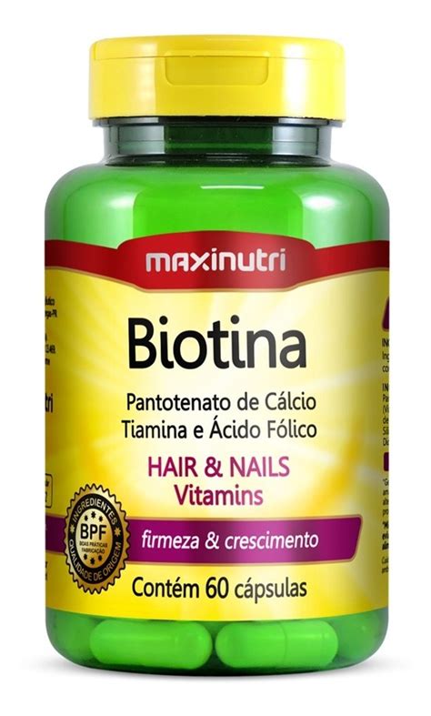 Biotina Firmeza & Crescimento - 60 Cápsulas - Maxinutri - R$ 23,90 em Mercado Livre