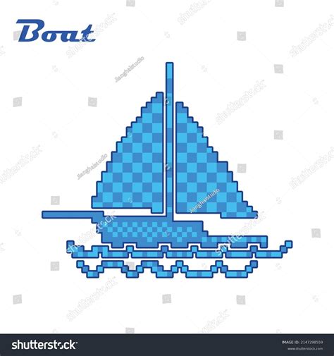 Pixel Art Boat On White Background Stock Vector (Royalty Free) 2147298559 | Shutterstock