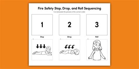 Fire Safety Stop, Drop, and Roll Sequence Activity | Twinkl