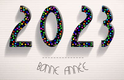 Gif animé bonne année 2023 avec feu d'artifice Digits, Gazette, Symbols, Letters, Happy New Year ...