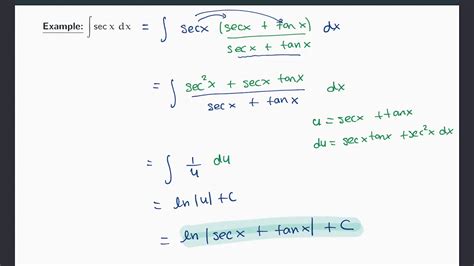 Integrals of tan(x) and sec( x) P1 - YouTube