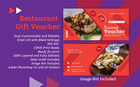 Restaurant Gift Voucher - Vector Image - TemplateMonster