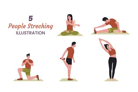 Young People in Stretching Poses Graphic by HengkiL · Creative Fabrica