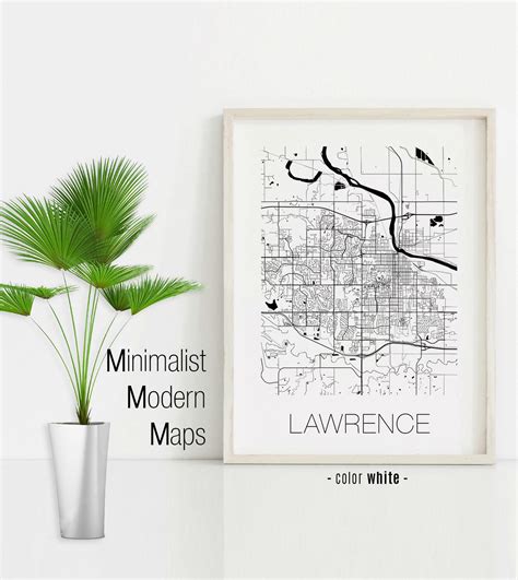 Lawrence Kansas Lawrence KS Map Lawrence Map Lawrence - Etsy