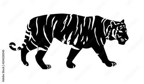 tiger silhouette 2 vector de Stock | Adobe Stock