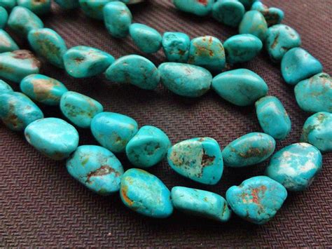 Vintage Chinese Turquoise Necklace 34" Turquoise Cabochon Sterling from ...