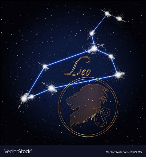 Leo astrology constellation of the zodiac Vector Image
