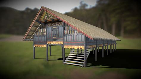 Aceh Traditional House, Rumoh Aceh or Krongbade - Buy Royalty Free 3D ...