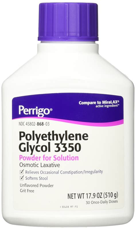 Buy PerrigoPolyethylene Glycol 3350 17.9 Oz (510gm) Powder (Compare to Miralax) Online at ...