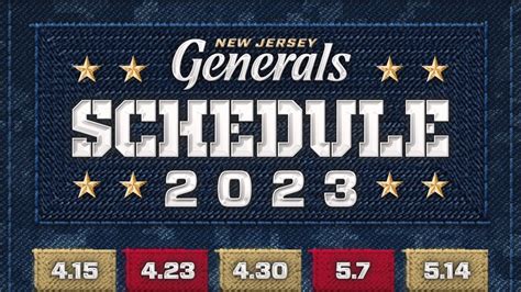 2023 New Jersey Generals Schedule Released