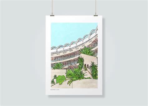 Barbican - London Architecture Art Print — Drawn Together Art ...