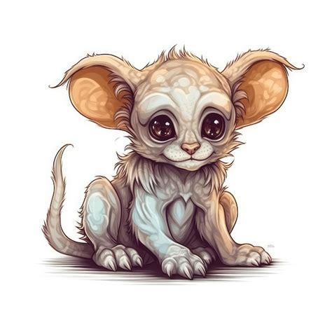 Premium AI Image | Cute Baby Chimera On White Background Logo Digital Art Generative AI