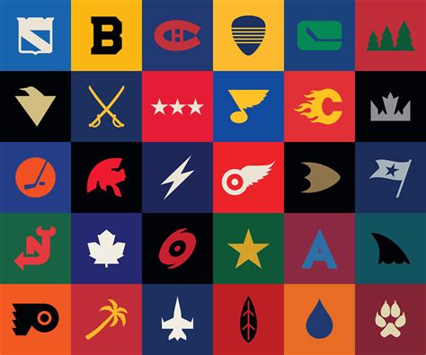 Minimalist versions of current NHL team logos : hockey