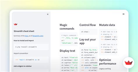 Streamlit cheat sheet
