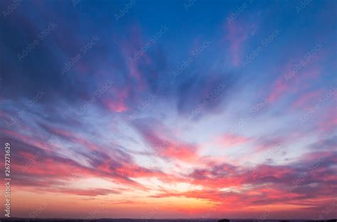 red sunset clouds Stock Photo | Adobe Stock