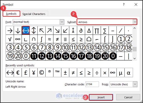 How to Insert the Double-Headed Arrow in Excel (4 Methods)