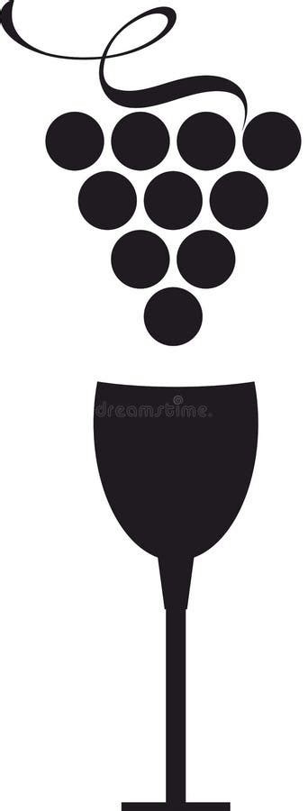 Wine Glass Vector Icon and Logo, Simple Black Graphic Silhouette Stock ...