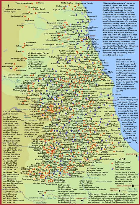 Map of coal mines in North East England - England's North East