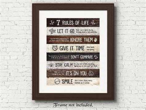 Inspiration 7 Rules of Life Quotes Prints 1 Unframed Photo - Etsy