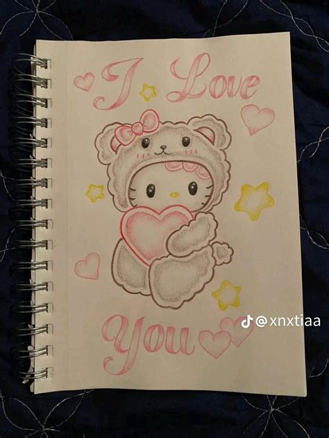 cute hello kitty | Kitty drawing, Hello kitty drawing, Easy love drawings