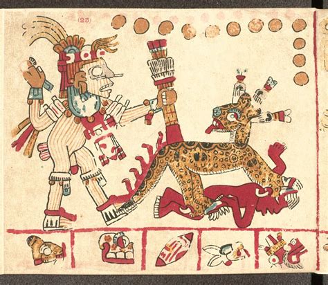 Codex Vaticanus B - Mixcoatl hunts jaguar | Aztec art, Mayan art, Mayan ...