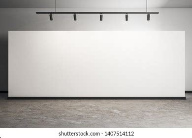 Modern Gallery Interior White Poster Concrete Stock Illustration ...