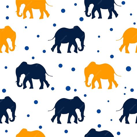 Premium Vector | Cute elephant seamless pattern background