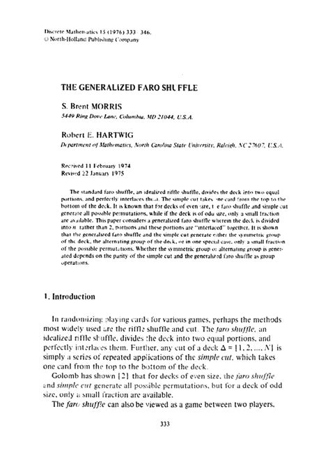 (PDF) The generalized faro shuffle