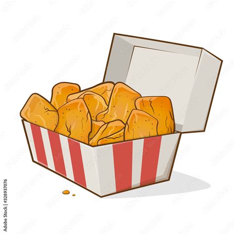 cartoon illustration of chicken nuggets in a box Stock-Vektorgrafik ...