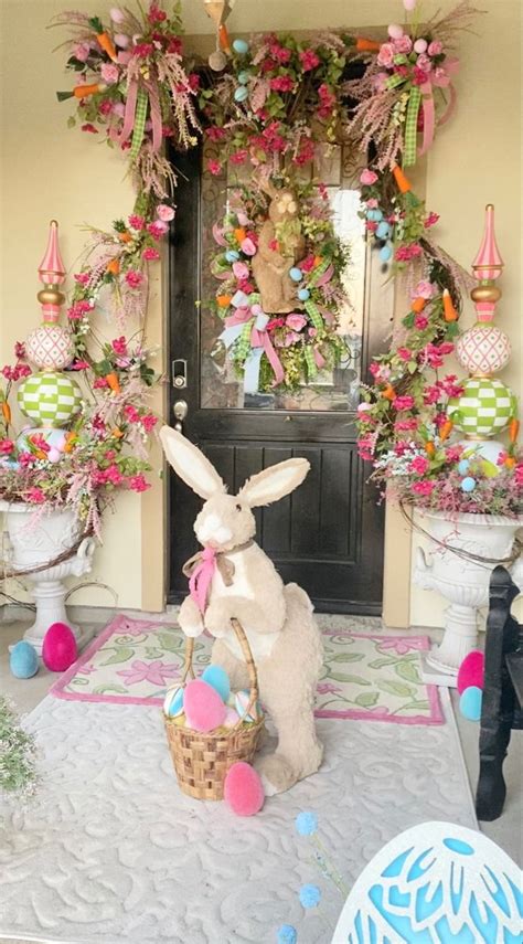 Easter Front Door Decor | Easter bunny centerpiece, Easter decorations outdoor, Easter bunny ...