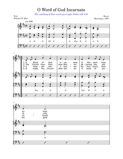 O Word of God Incarnate Sheet music for Piano (Mixed Quartet ...