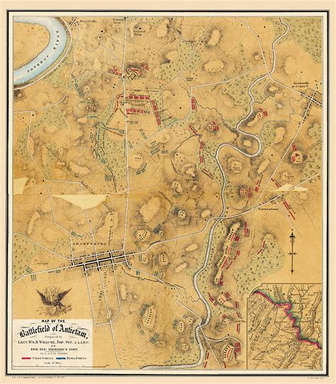 Map of the Battlefield of Antietam 1864 Photograph by Phil Cardamone ...