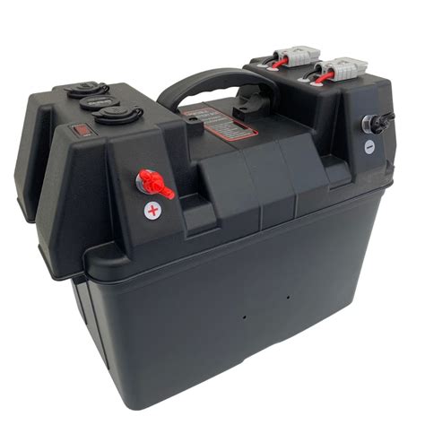 Portable Battery Box with Anderson Plugs, Voltmeter, USB & 12V Outlet