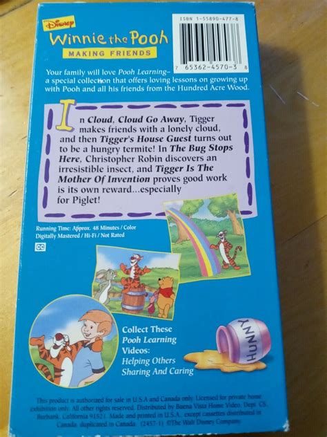 Disney Winnie The Pooh- Making Friends (VHS, 1994) - VHS Tapes