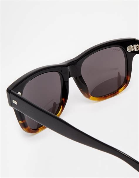 Gucci Wayfarer Style Sunglasses in Brown for Men - Lyst