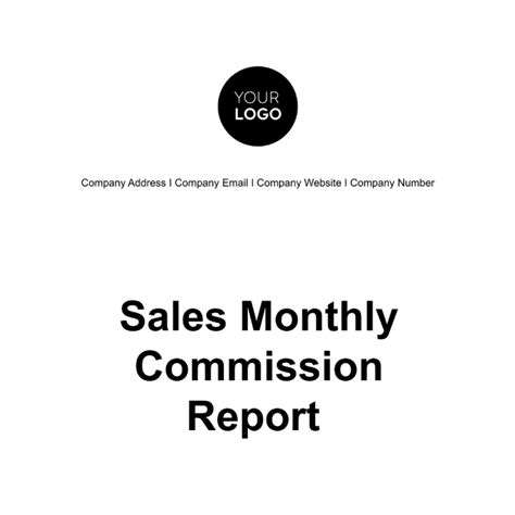 Sales Monthly Commission Report Template - Edit Online & Download Example | Template.net
