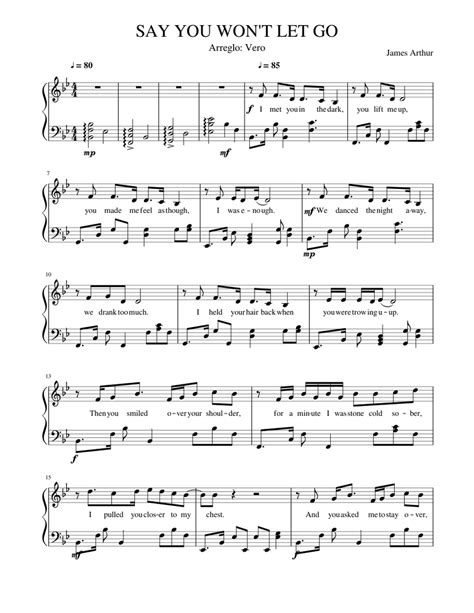 SAY YOU WON T LET GO Sheet music for Piano | Download free in PDF or ...