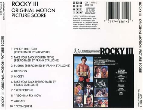 Rocky III Soundtrack (1982) - CD Sniper Reference Collection of Rare Movie Soundtracks